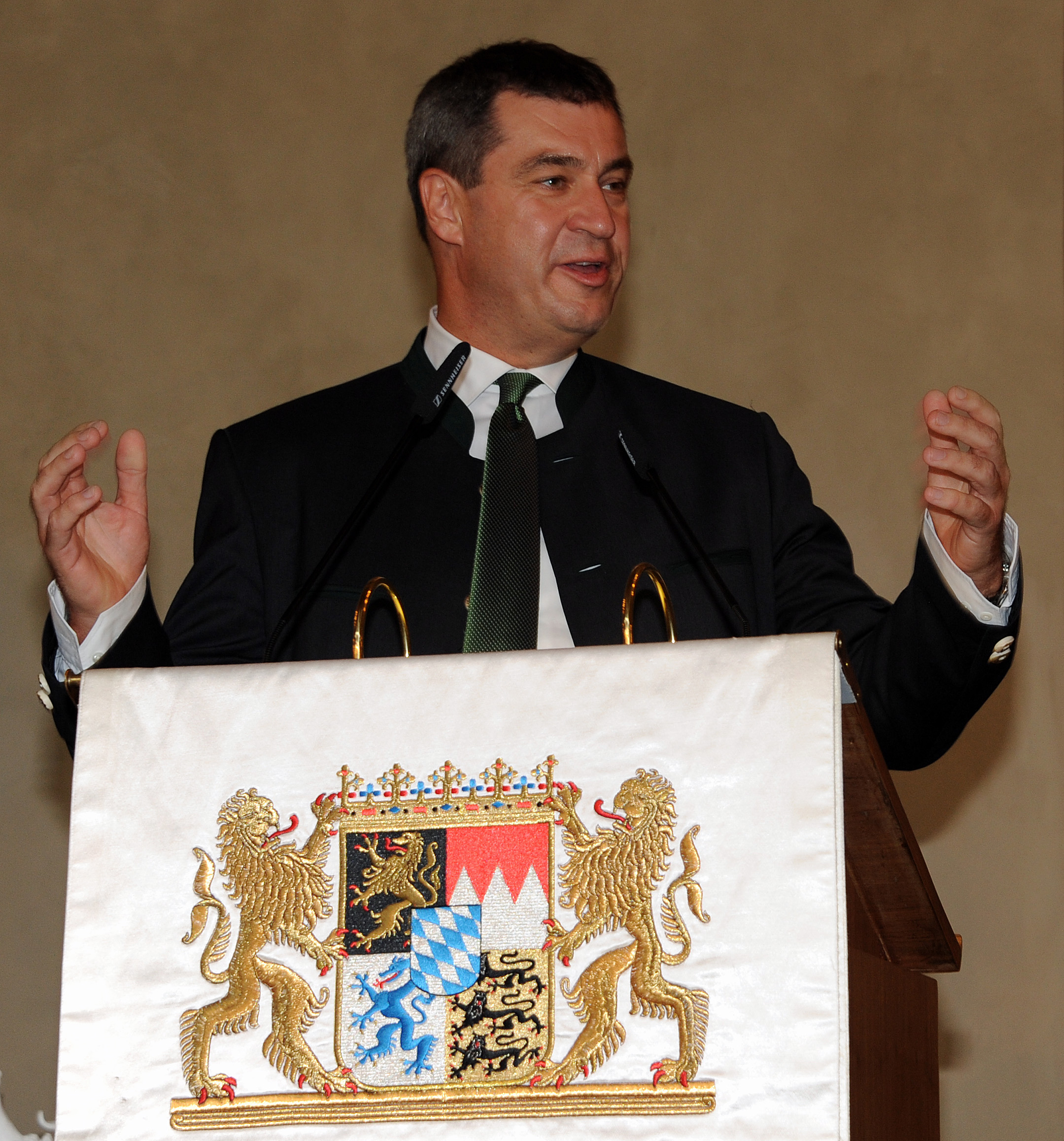 2015: Bayerns Finanzminister Markus Söder ber der Verleihung des neuen Heimatpreises.